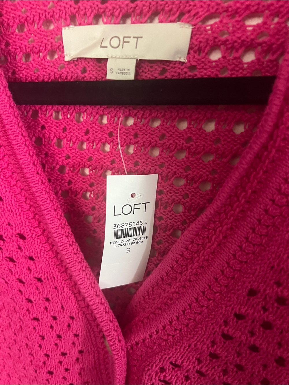 NEW Loft Knitted Cardigan in Fuschia Pink size Small. - Picture 2 of 3